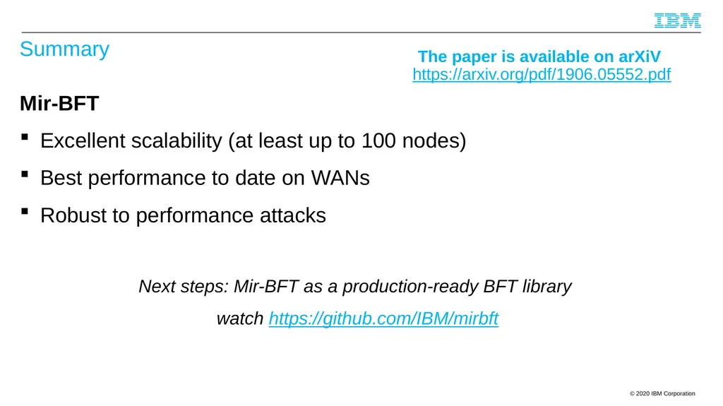 Byzantine Quorums and Hyperledger Fabric and a few - slide 65 of 66
