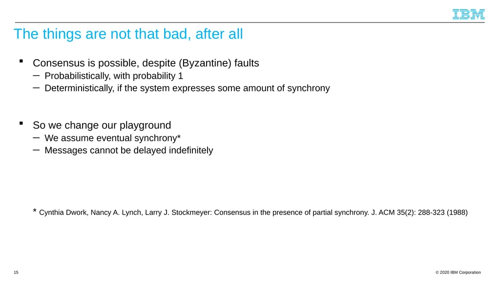 Byzantine Quorums and Hyperledger Fabric and a few - slide 15 of 66