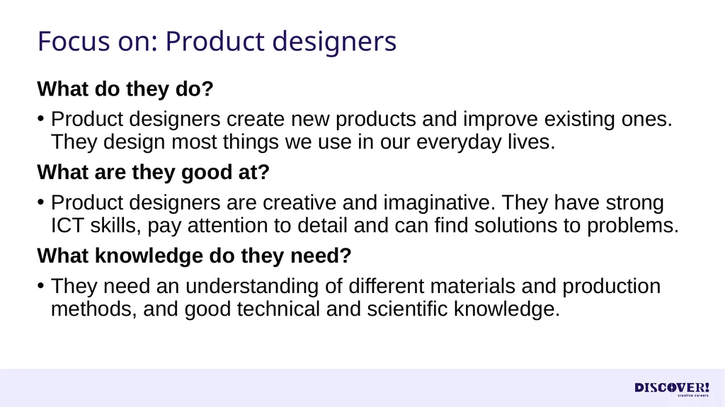 Focus on Design Is there a career for you? What - slide 13 of 29