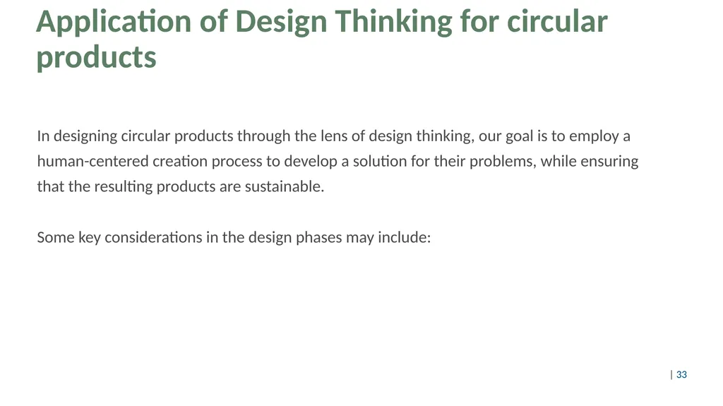Design thinking for circular products Content Part - slide 33 of 57