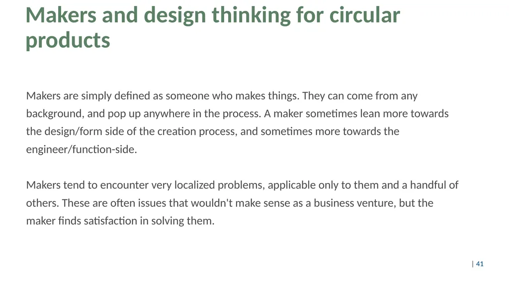 Design thinking for circular products Content Part - slide 41 of 57