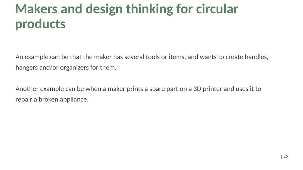 Design thinking for circular products Content Part - slide 42 of 57
