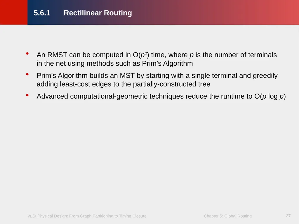 Chapter 5 – Global Routing 2 Chapter 5 – Global - slide 37 of 101