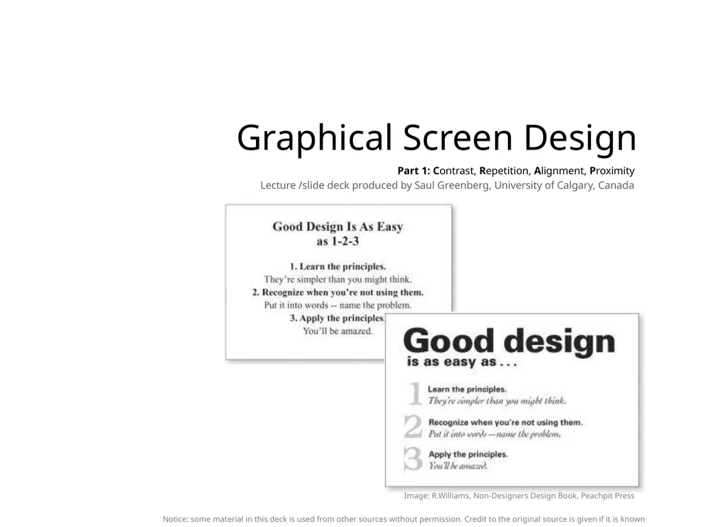 Graphical Screen Design Part 1: Contrast, - slide 1 of 25