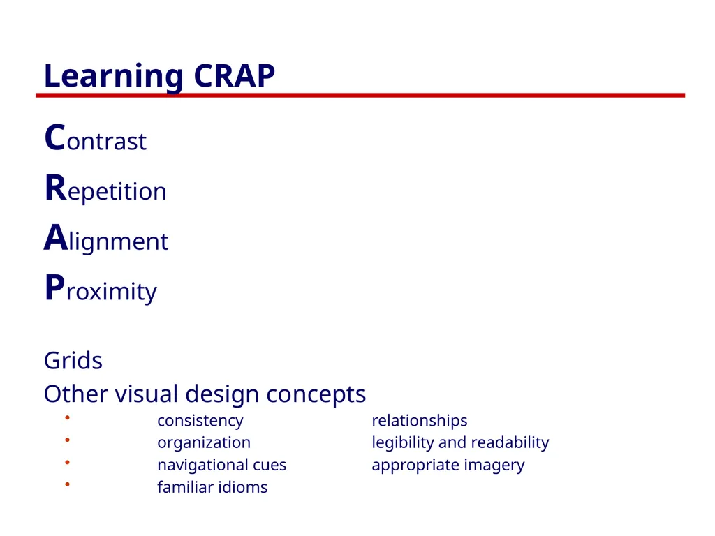 Graphical Screen Design Part 1: Contrast, - slide 2 of 25