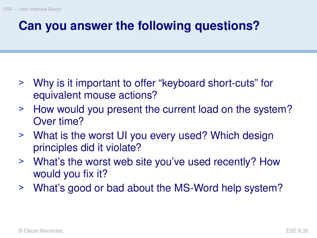Introduction to Software Engineering 8. User - slide 32 of 33