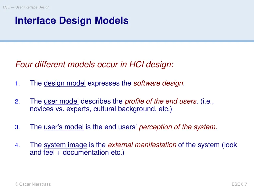 Introduction to Software Engineering 8. User - slide 7 of 33