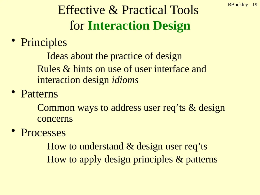 BBuckley - 1 CSc 238 Human Computer Interface - slide 19 of 63