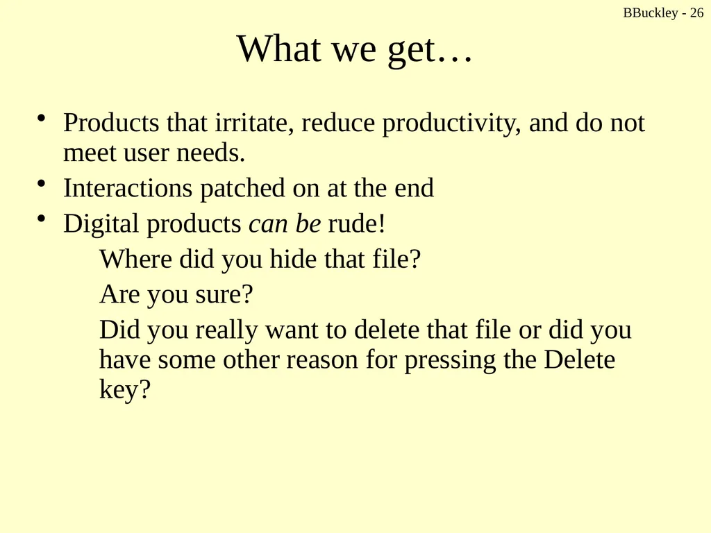 BBuckley - 1 CSc 238 Human Computer Interface - slide 26 of 63