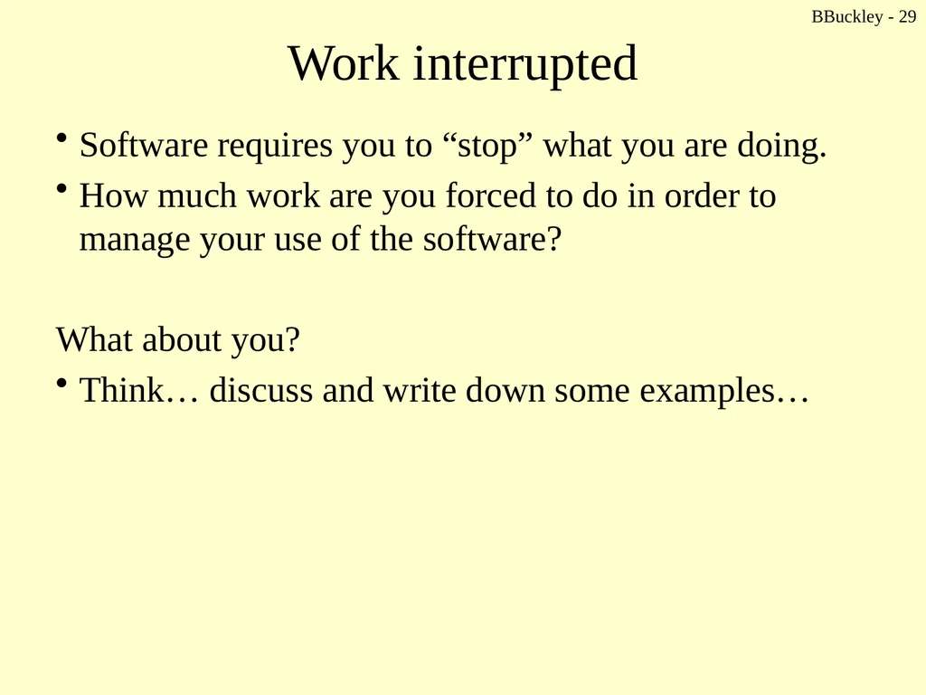 BBuckley - 1 CSc 238 Human Computer Interface - slide 29 of 63