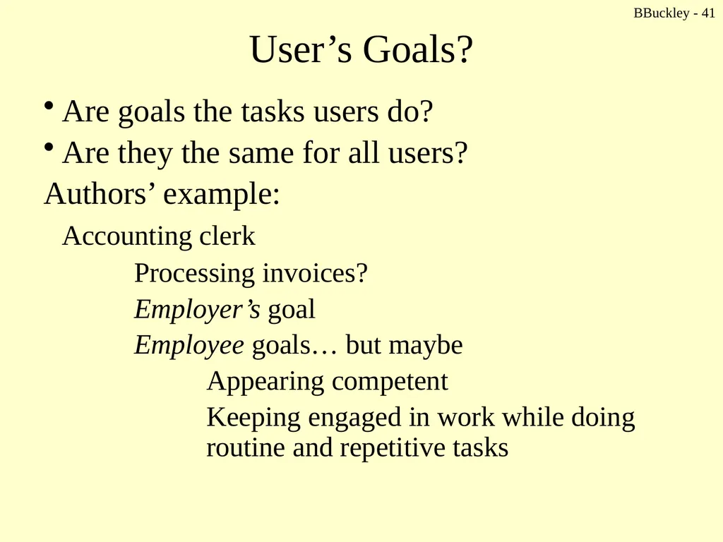 BBuckley - 1 CSc 238 Human Computer Interface - slide 41 of 63
