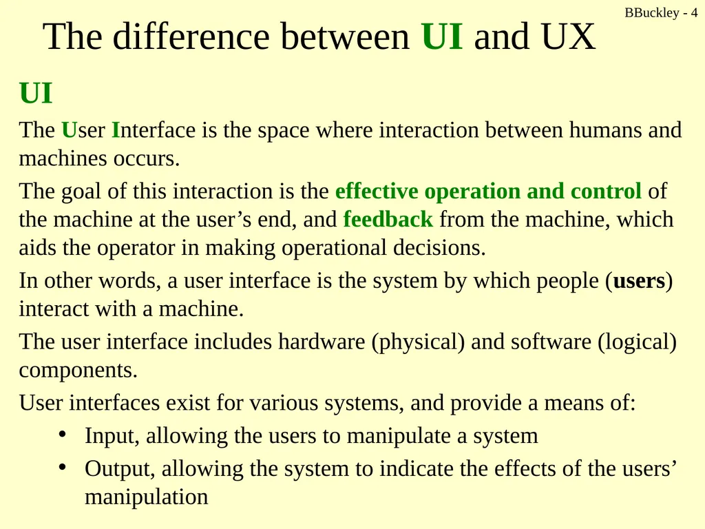 BBuckley - 1 CSc 238 Human Computer Interface - slide 4 of 63