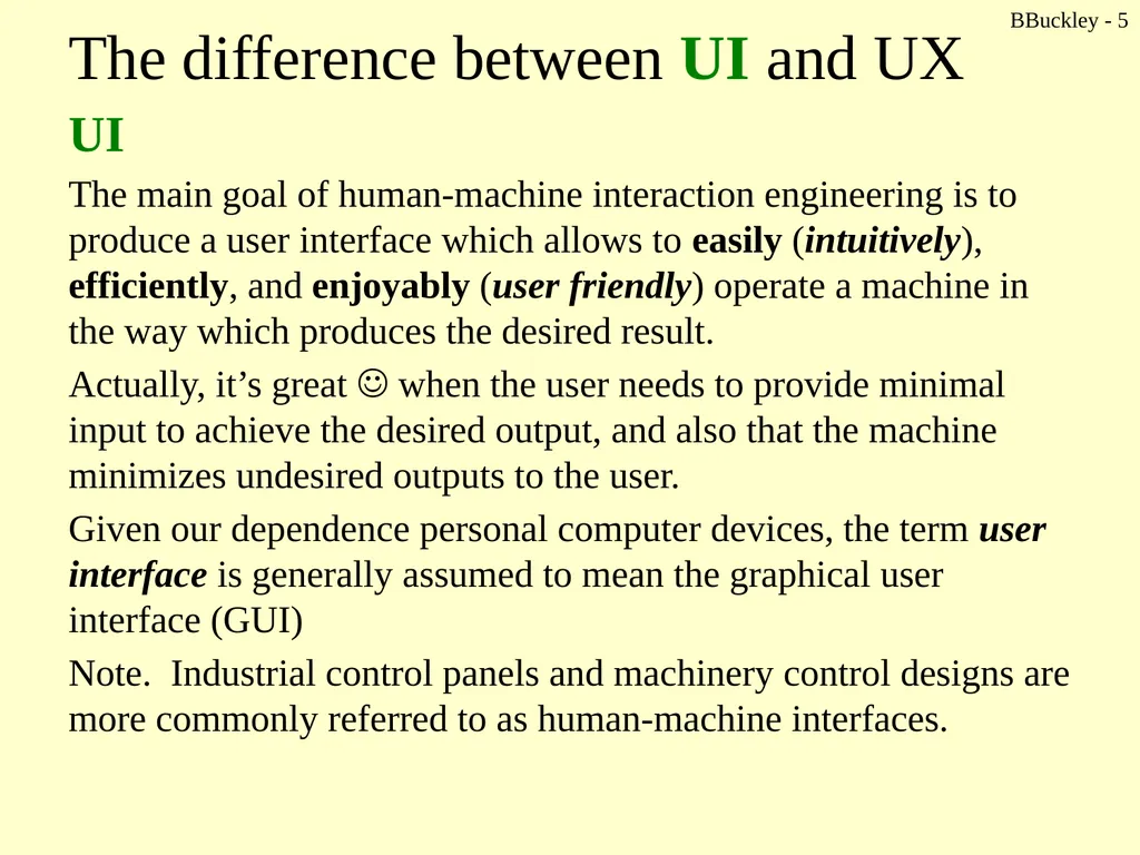 BBuckley - 1 CSc 238 Human Computer Interface - slide 5 of 63