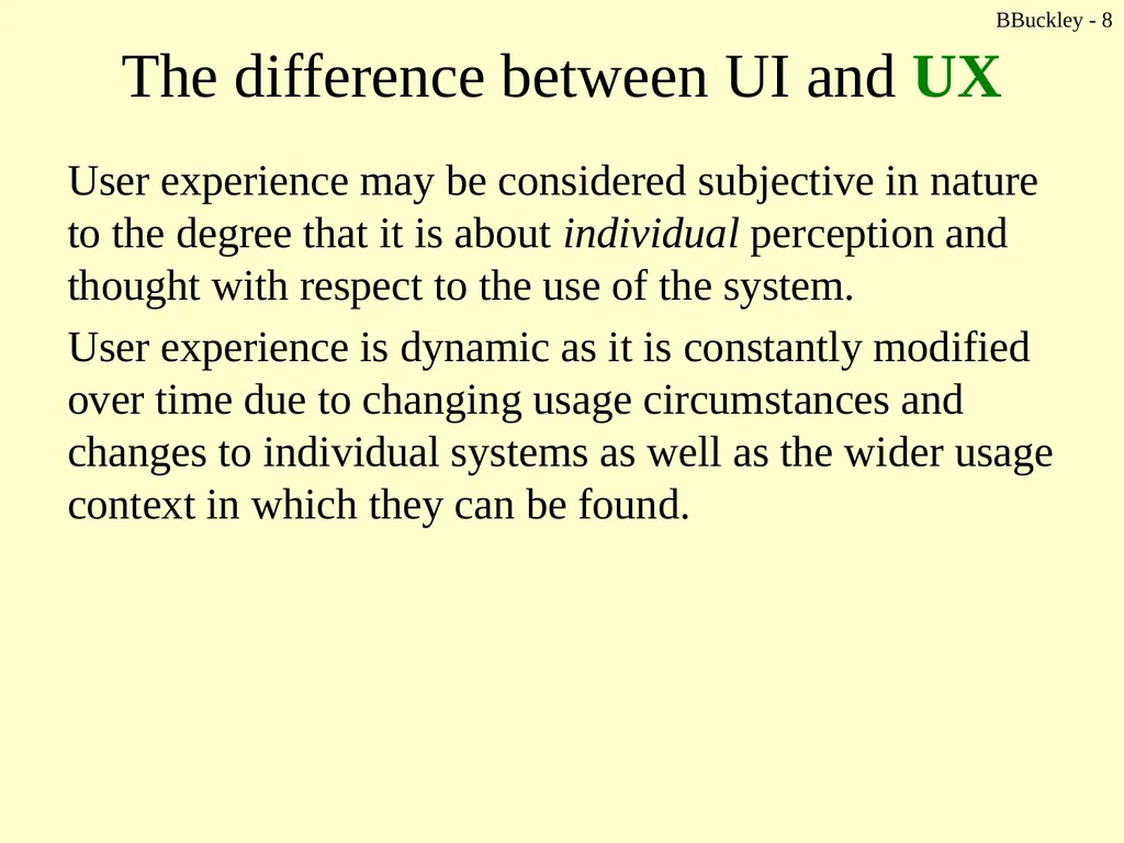 BBuckley - 1 CSc 238 Human Computer Interface - slide 8 of 63
