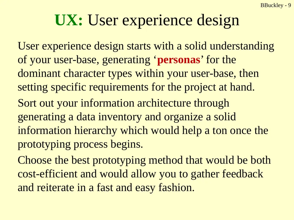 BBuckley - 1 CSc 238 Human Computer Interface - slide 9 of 63