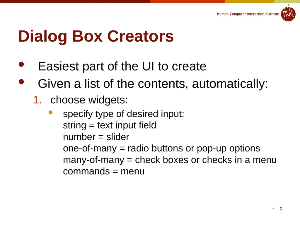 Lecture 12: Model-based tools: Creating the UI - slide 5 of 33