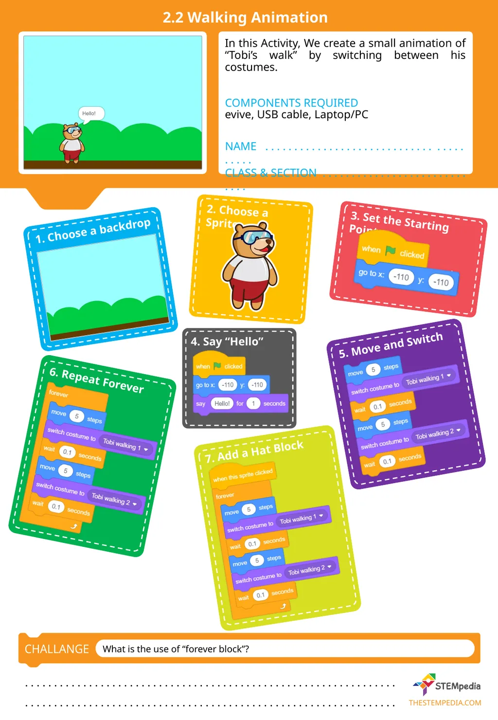 2.2 Walking Animation In this Activity, We create