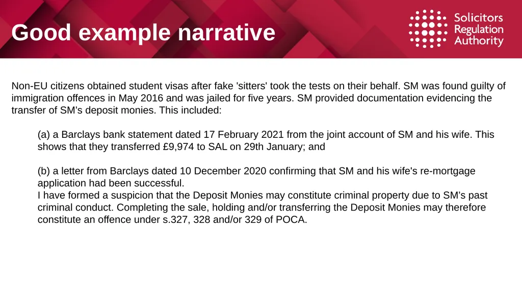 1 Suspicious Activity Reports (SARs) Tackling - slide 22 of 26