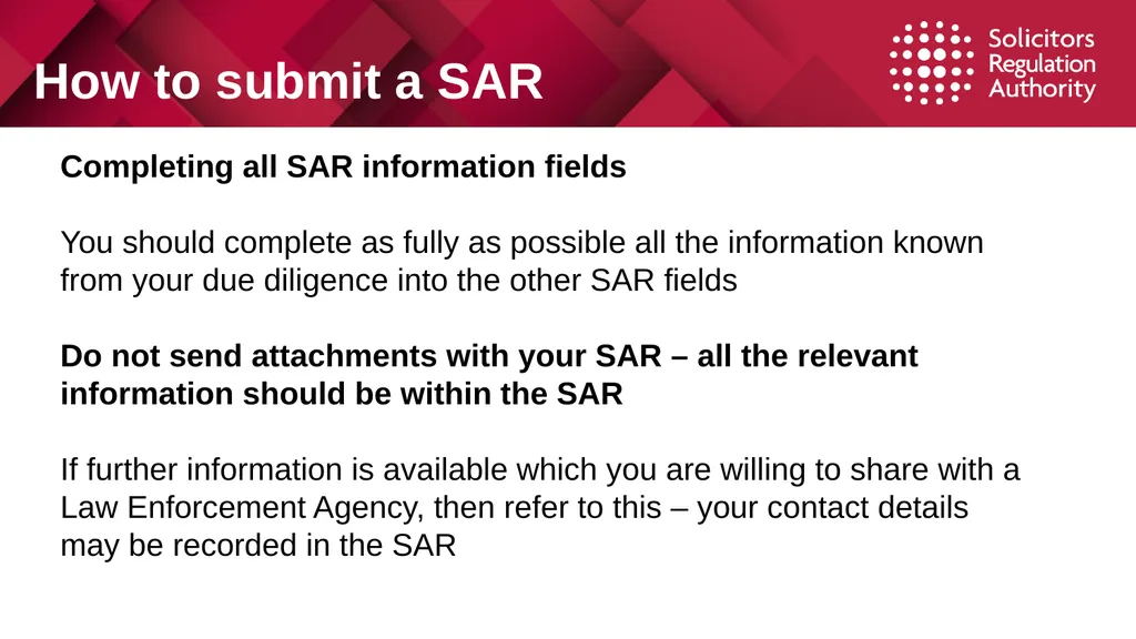 1 Suspicious Activity Reports (SARs) Tackling - slide 15 of 26