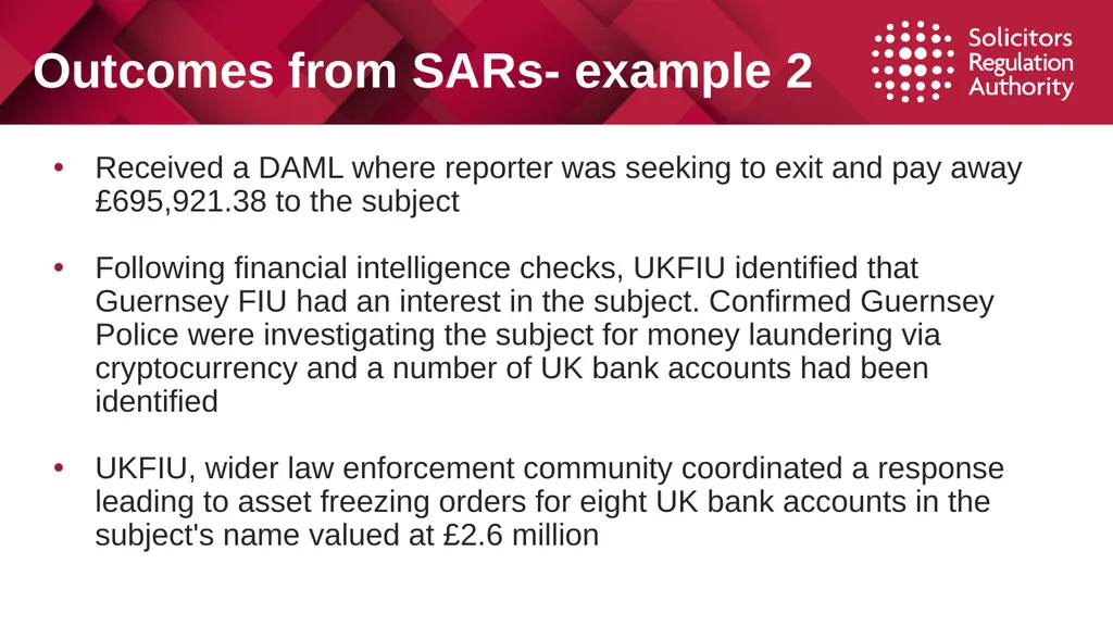 1 Suspicious Activity Reports (SARs) Tackling - slide 25 of 26