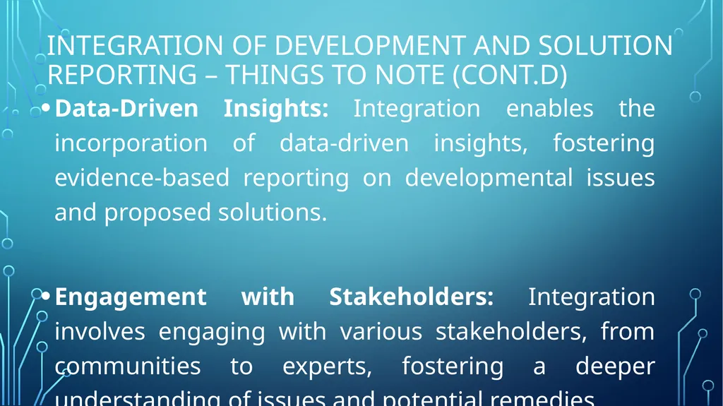 Development and Solution Reporting What you need - slide 22 of 30