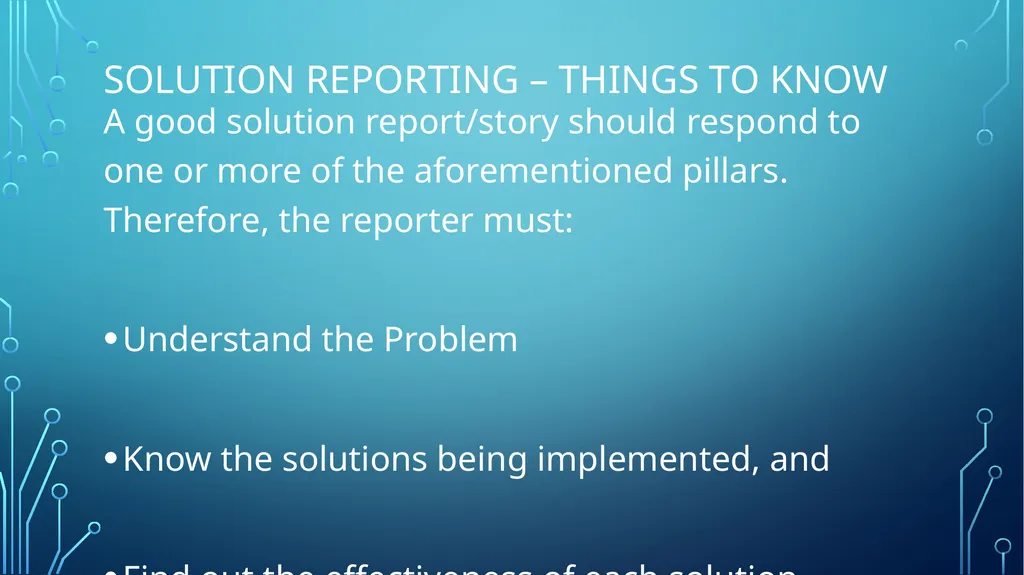 Development and Solution Reporting What you need - slide 19 of 30