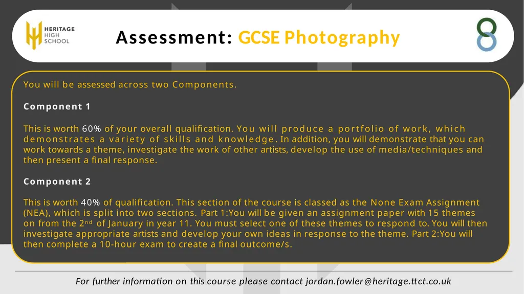 Course Information: GCSE Photography Photography - slide 2 of 5