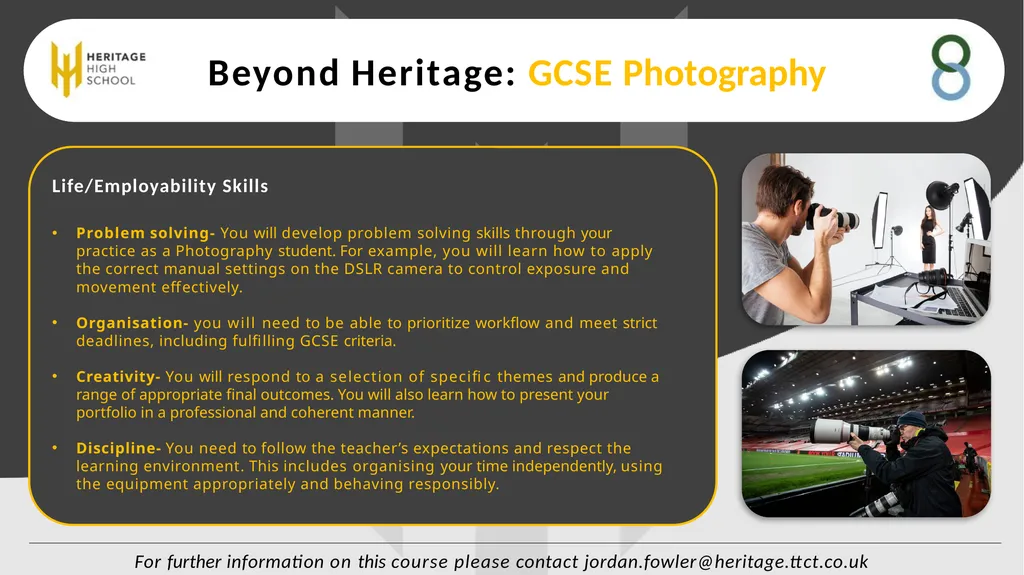 Course Information: GCSE Photography Photography - slide 4 of 5