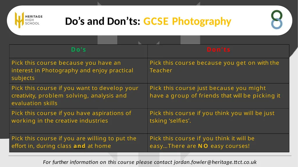 Course Information: GCSE Photography Photography - slide 3 of 5