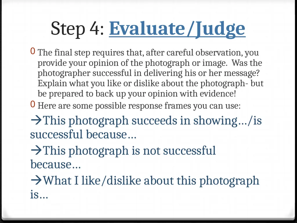 The 4-Step Critique Process Digital Photography 1A - slide 10 of 12