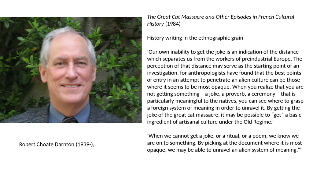 The Rise of Cultural History II: History and - slide 8 of 9
