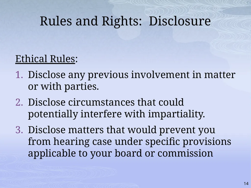 RULES AND RIGHTS: THE QUASI-JUDICIAL ROLE AND YOUR - slide 14 of 34