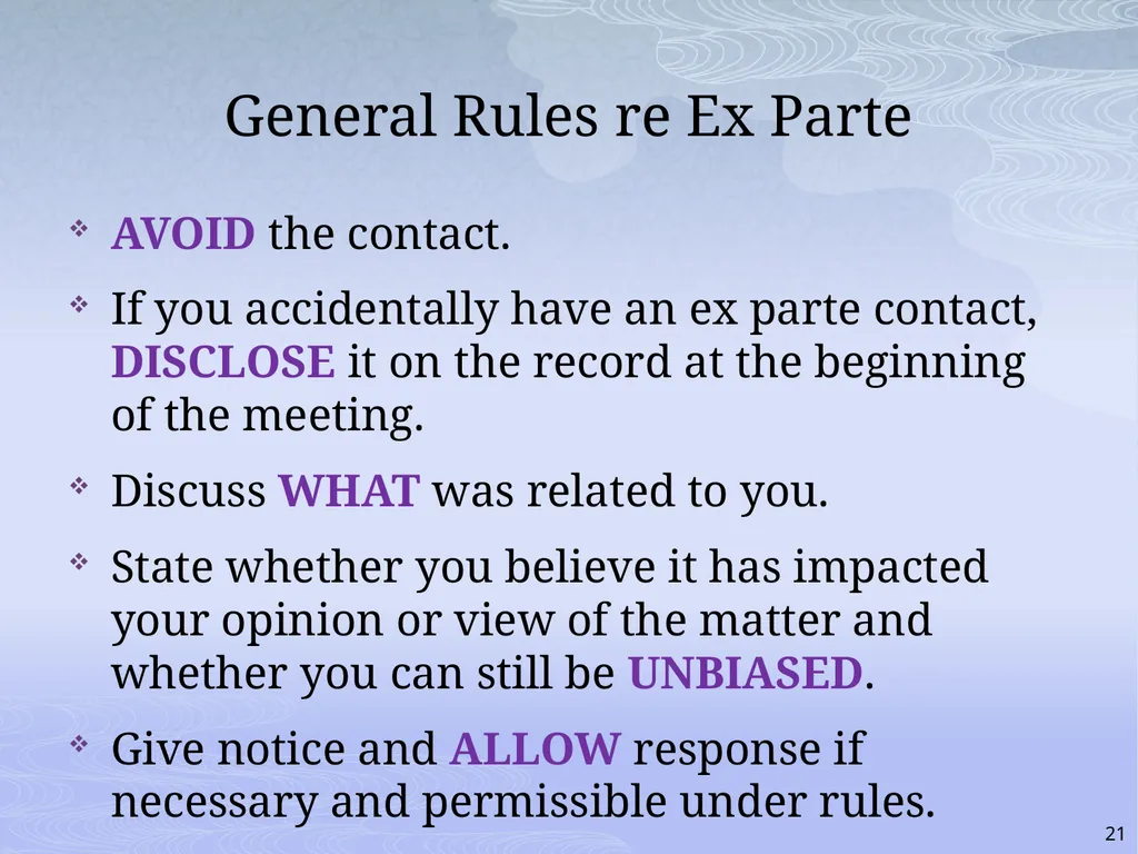 RULES AND RIGHTS: THE QUASI-JUDICIAL ROLE AND YOUR - slide 21 of 34