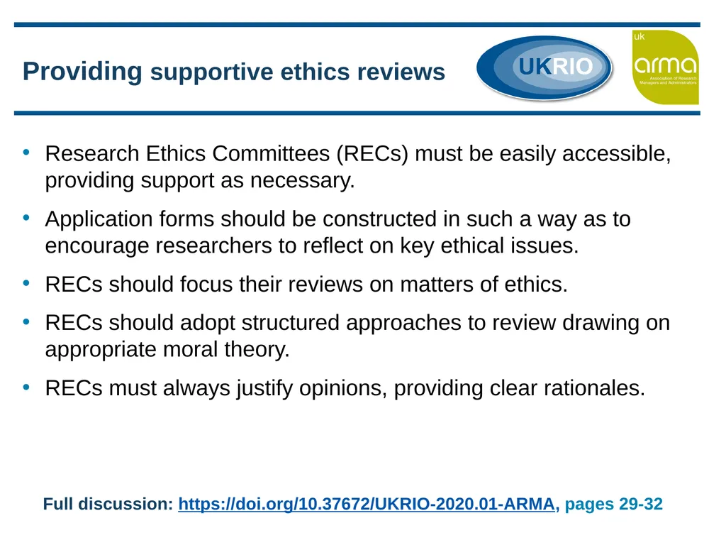 Research Ethics Support and Review in Research - slide 9 of 13