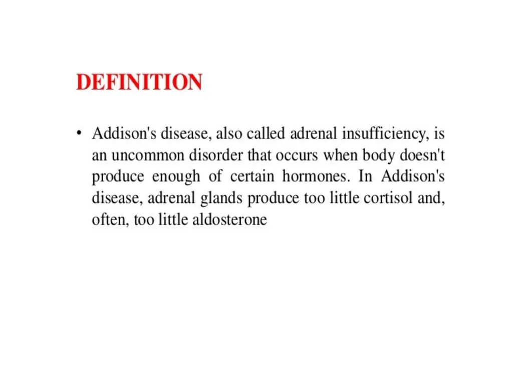 Addison's disease - slide 2 of 33