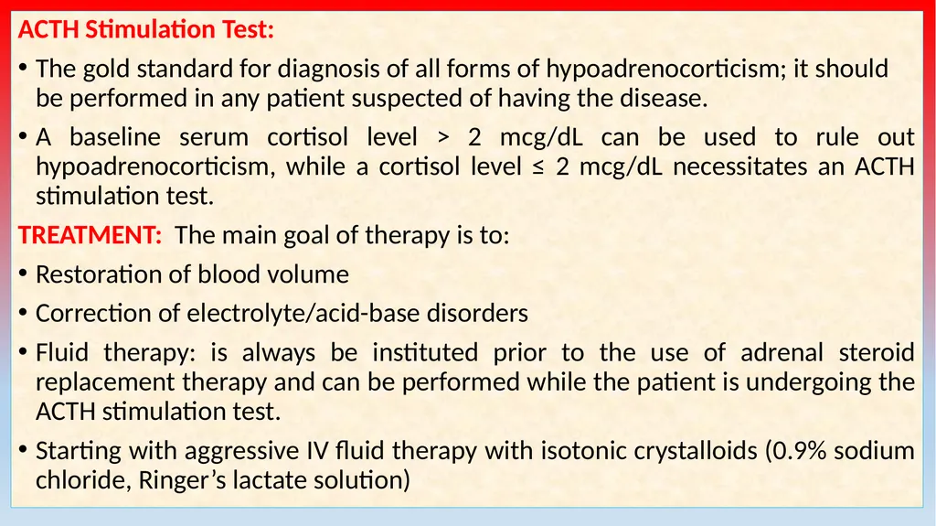 Canine Hypoadrenocorticism (Addison Disease) Unit: - slide 8 of 12