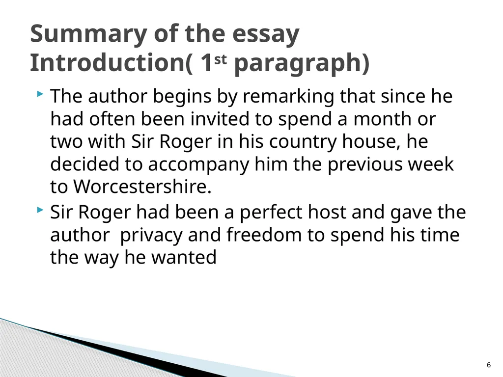 Sir Roger at Home By Joseph Addison 4th Semester - slide 6 of 16