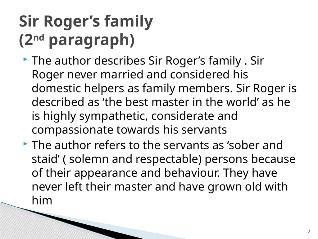 Sir Roger at Home By Joseph Addison 4th Semester - slide 7 of 16