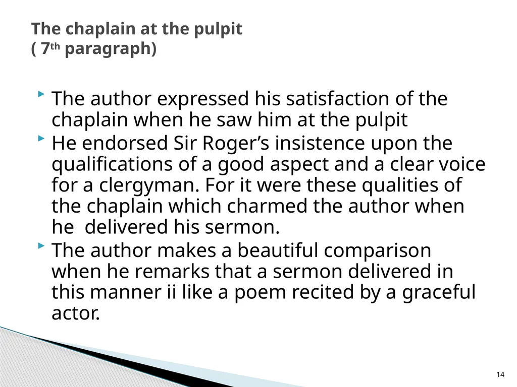 Sir Roger at Home By Joseph Addison 4th Semester - slide 14 of 16