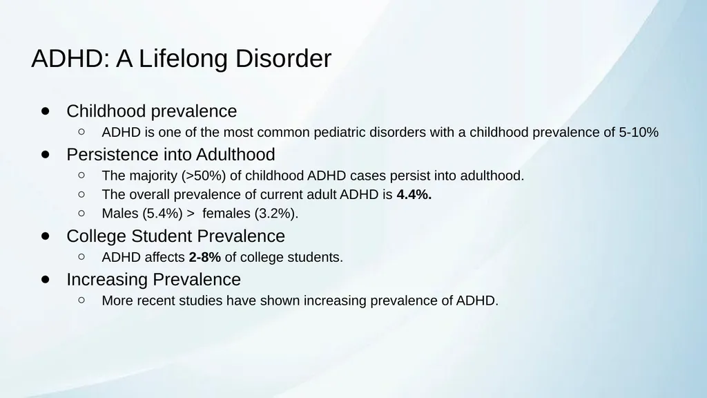 ADHD in Transitional Age Youth Developed by: - slide 12 of 61
