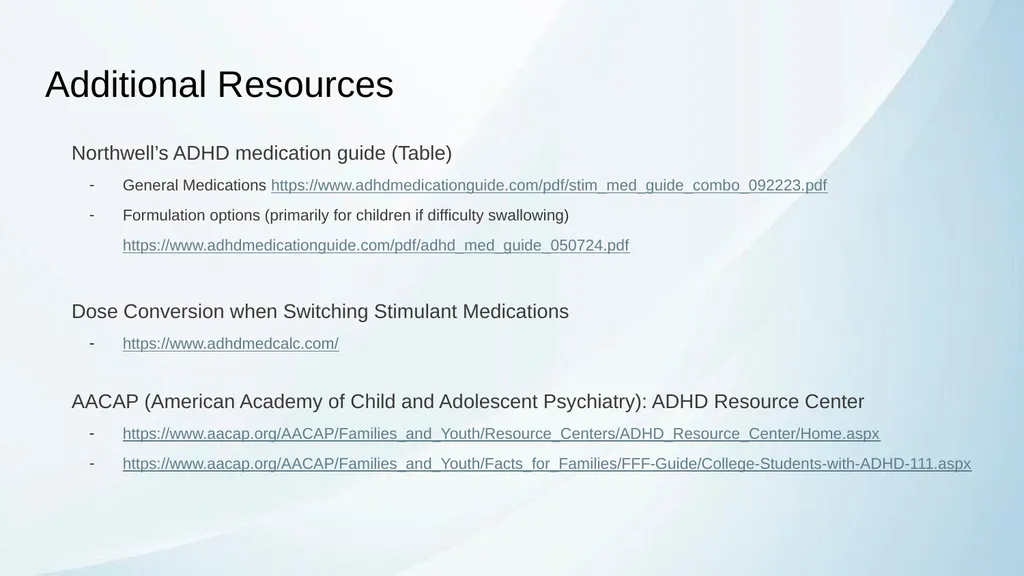 ADHD in Transitional Age Youth Developed by: - slide 49 of 61