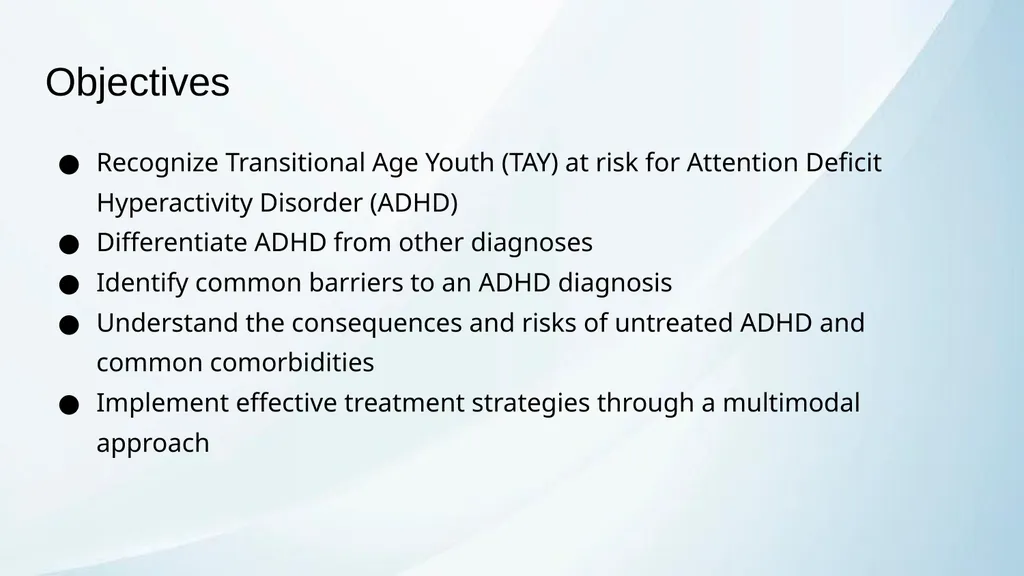 ADHD in Transitional Age Youth Developed by: - slide 2 of 61