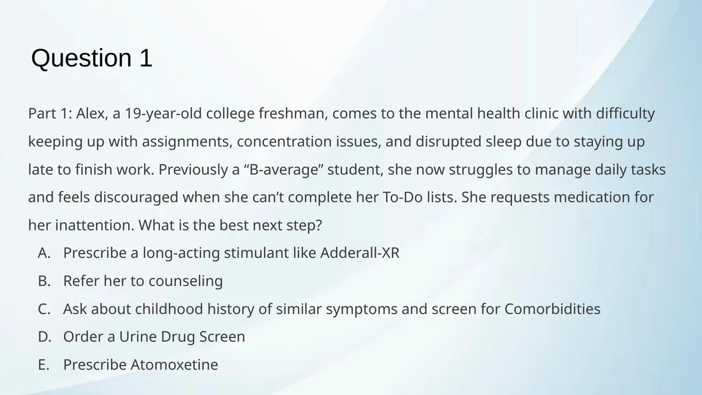 ADHD in Transitional Age Youth Developed by: - slide 50 of 61