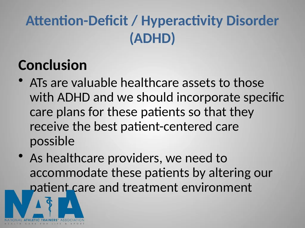Attention-Deficit / Hyperactivity Disorder (ADHD) - slide 14 of 15