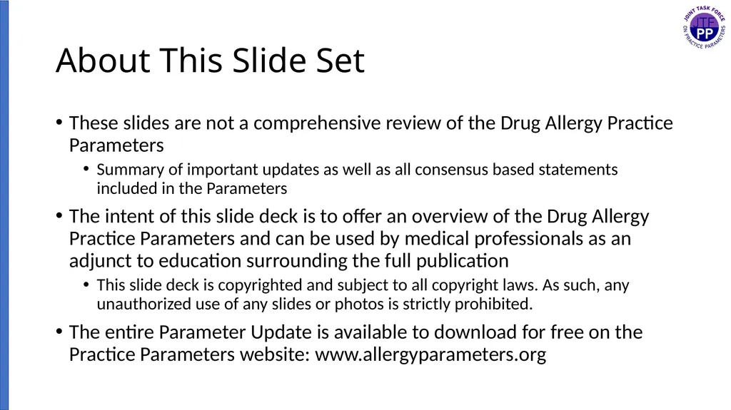 Drug Allergy: A 2022 practice Parameter Update - slide 2 of 45