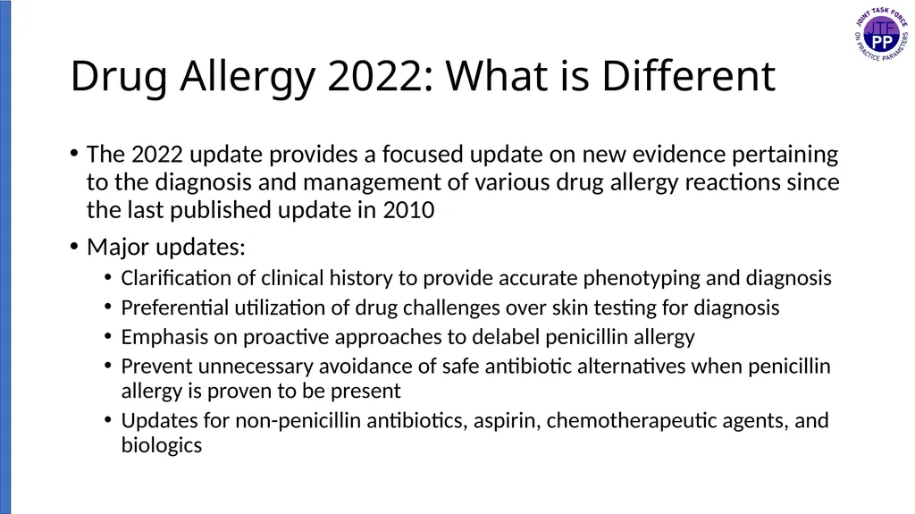 Drug Allergy: A 2022 practice Parameter Update - slide 3 of 45