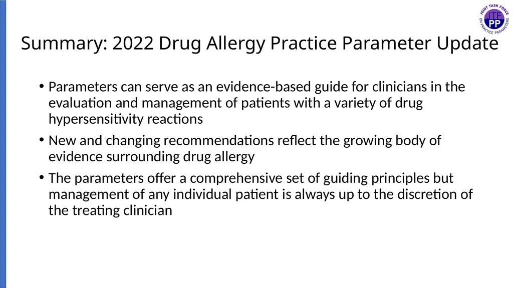 Drug Allergy: A 2022 practice Parameter Update - slide 45 of 45