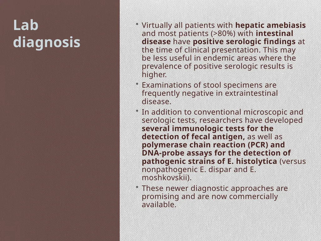 Entamoeba histolytica MIC 25 Amebae are primitive - slide 9 of 14