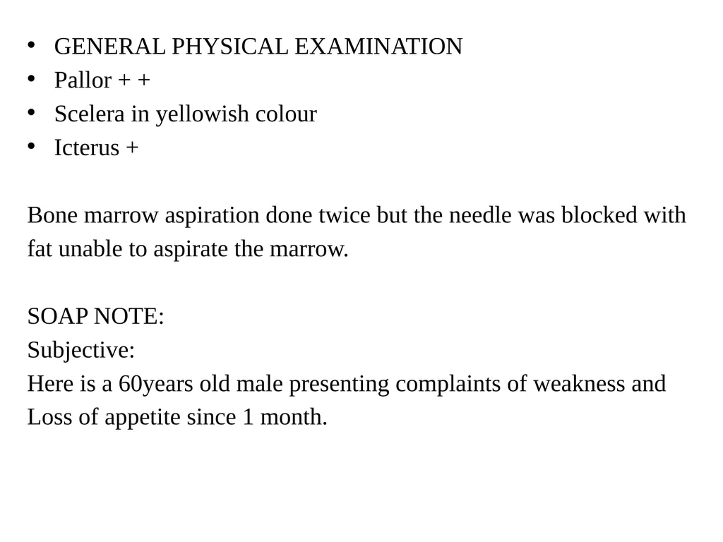 MAJOR CASE PRESENTATION ON SEVERE ANEMIA SCENARIO: - slide 4 of 10