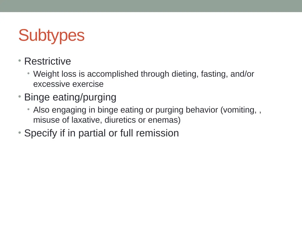 Eating Disorders Kelly Bennett, MD Associate - slide 5 of 32